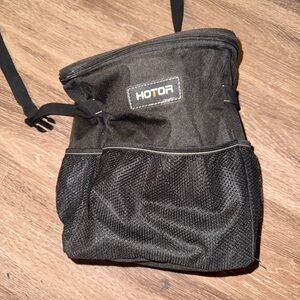 Black HOTOR Trash Can with Front Mesh Pocket